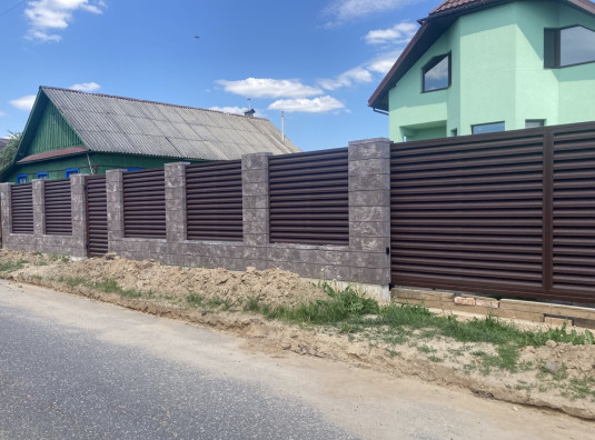 Забор из блоков FaBrick 500x200 в цвете 